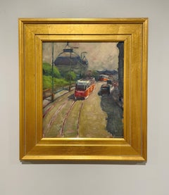 A Picturesque Impressionist City View, Central Station, Pilsen, Czech Republic