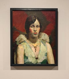 A Striking Modern 1920s Art Deco Portrait of a Young Woman (Oberteuffer Class)
