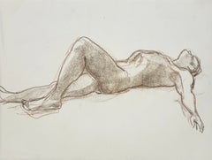 A Large, Striking Post-War Modern Studio Figure Study of a Young Male Nude Model