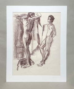 A Large, Striking Post-War Modern Studio Figure Study, Young Male Nude Models