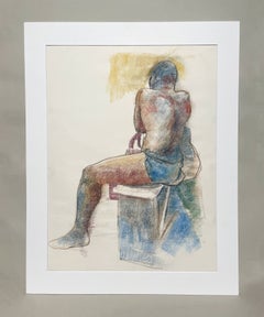 A Striking Post-War Modern Studio Figure Study, African-American Male Nude Model