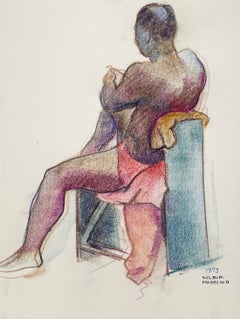 A Striking Post-War Modern Studio Figure Study, African-American Male Nude Model