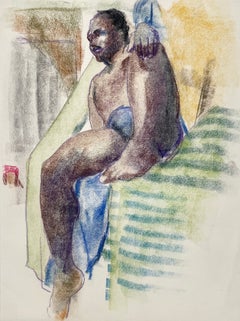 A Striking Post-War Modern Studio Figure Study, African-American Male Nude Model