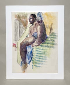 A Striking Post-War Modern Studio Figure Study, African-American Male Nude Model