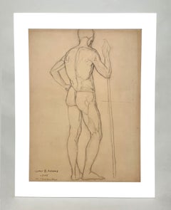 A Striking, 1920s American Modern Studio Figure Study, Young Male Nude Model