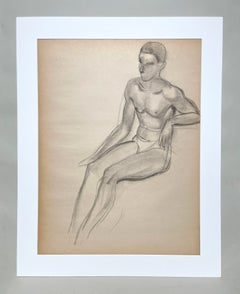 A Striking, 1920s American Modern Studio Figure Study, Young Male Nude Model