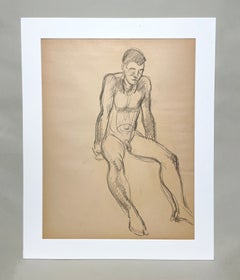 A Striking, 1920s American Modern Studio Figure Study, Young Male Nude Model
