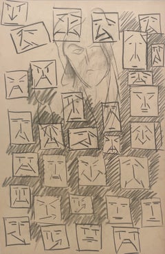 A Unique, Humorous, Modern 1930s Composite Figure Study of Caricature Portraits