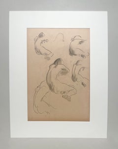 A Fine, Modern 1930s Academic Composite Figure Study, Seated Male Nude Models