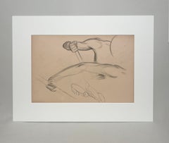 A Fine, Modern 1930s Anatomical Composite Figure Study Drawing, Male Nude Model