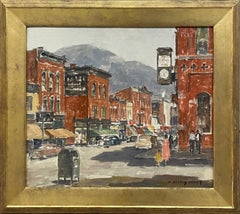 A Charming, Picturesque City Street Scene Painting of Historic Salamanca, NY