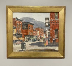 A Charming, Picturesque City Street Scene Painting of Historic Salamanca, NY