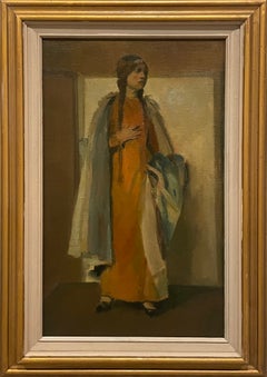 A Striking 1920s Modern Portrait of a Standing Native American Young Woman