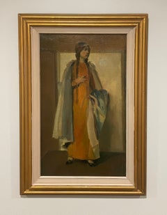 A Striking 1920s Modern Portrait of a Standing Native American Young Woman