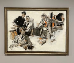 "At the Station", A Large 30s Pulp Fiction Hard Boiled Crime Themed Illustration