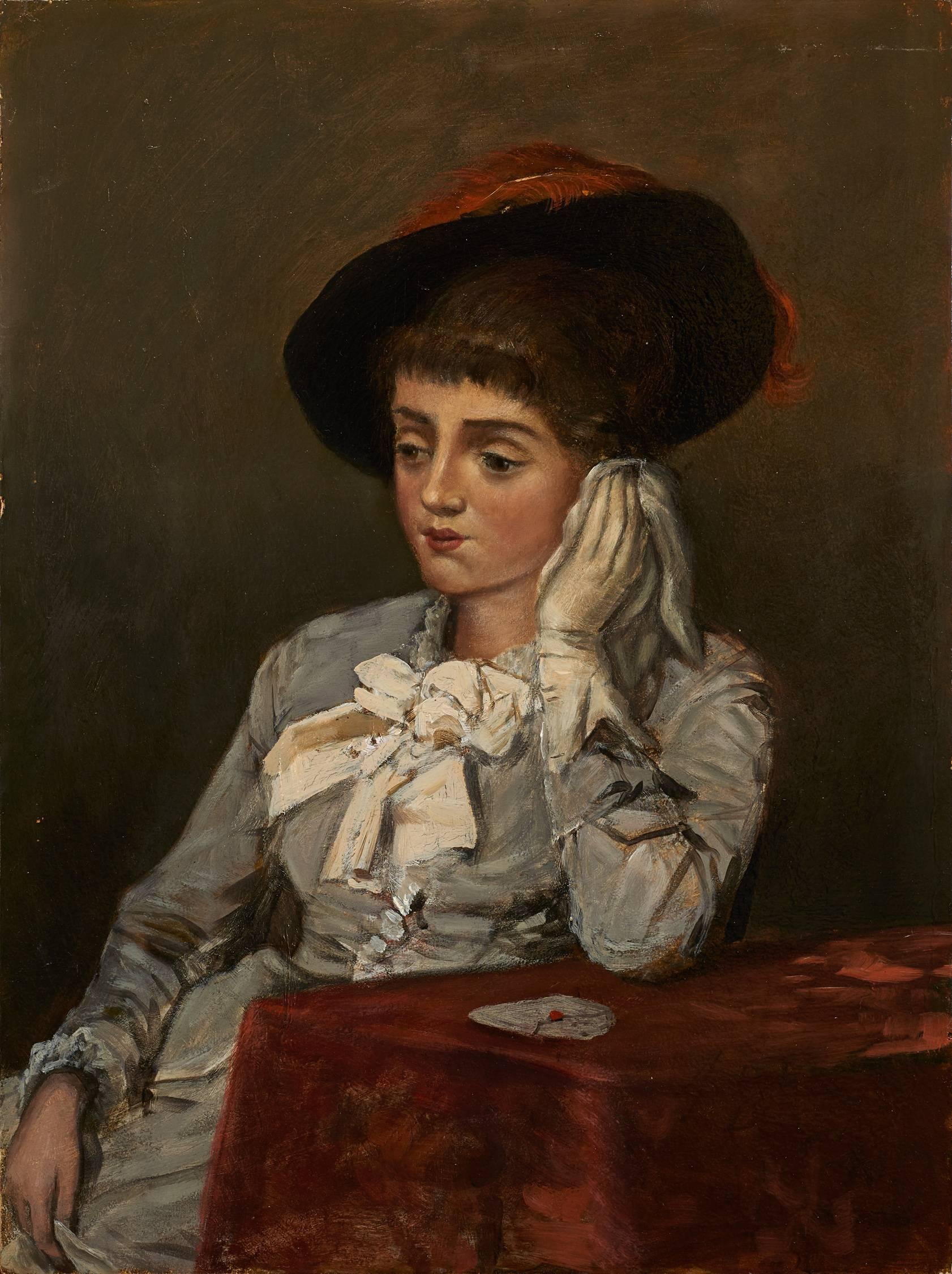 Alfred Émile Léopold Stevens Portrait Painting - Portrait of a woman 