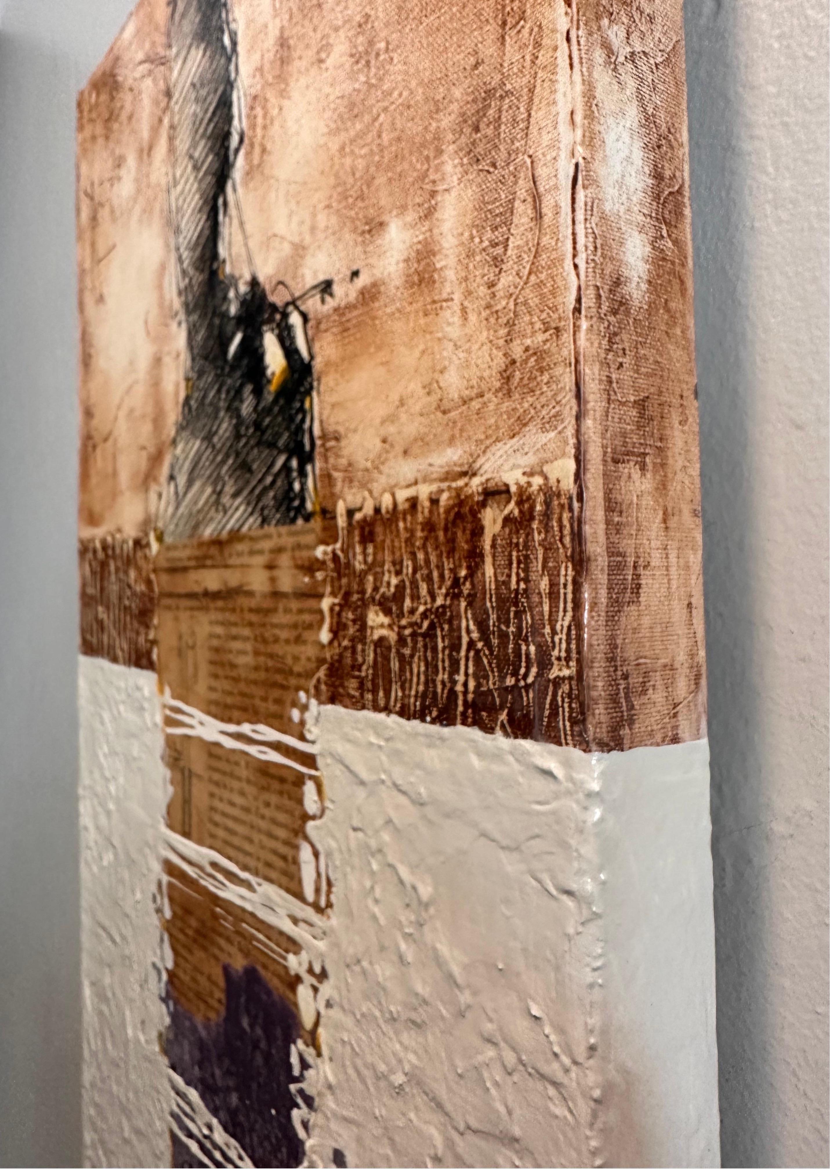 Transformación personal (Original figurativo abstracto impresionista técnica mixta) en venta 1