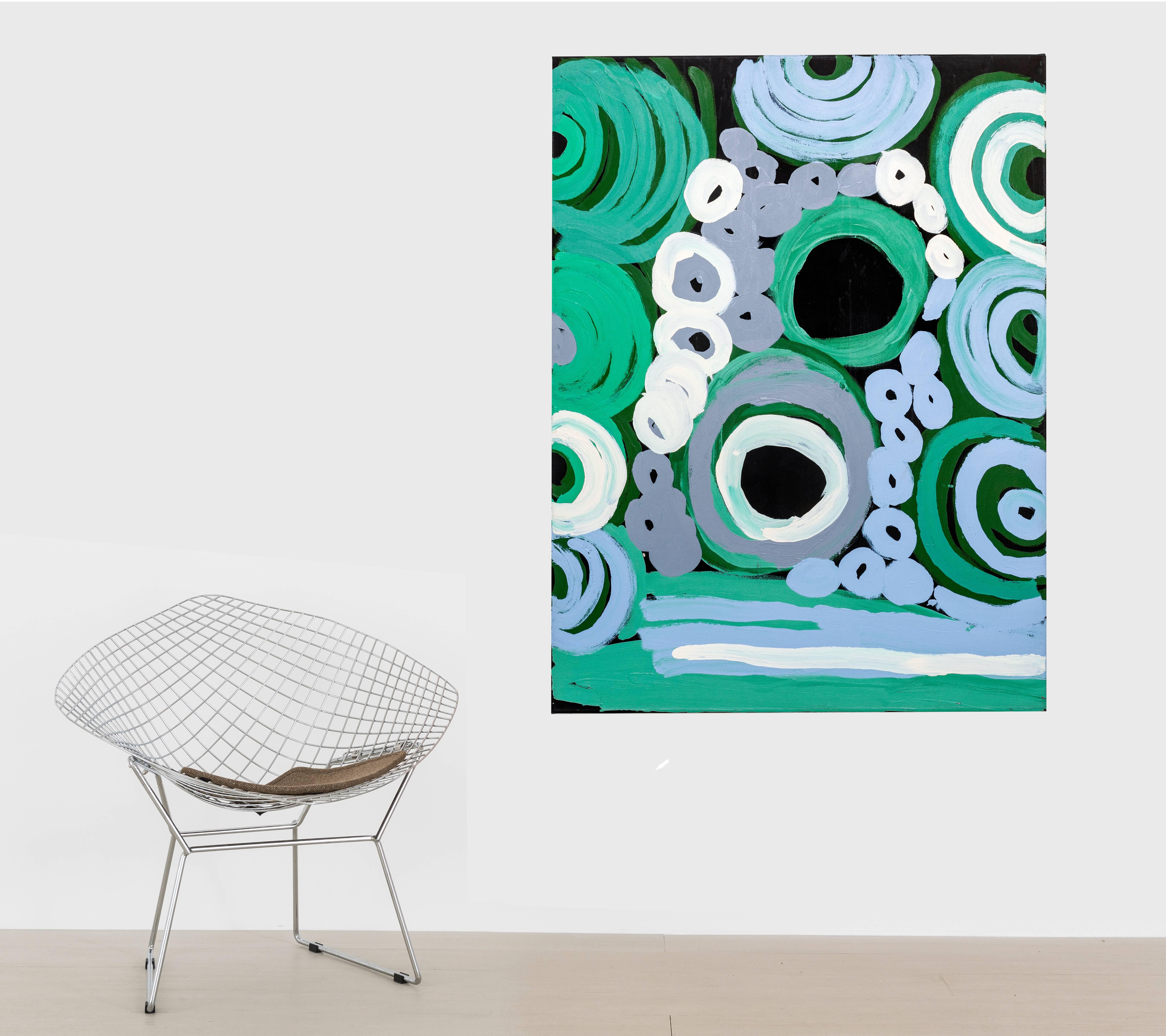 Ngamurru - Gray Abstract Painting by Katjarra Butler