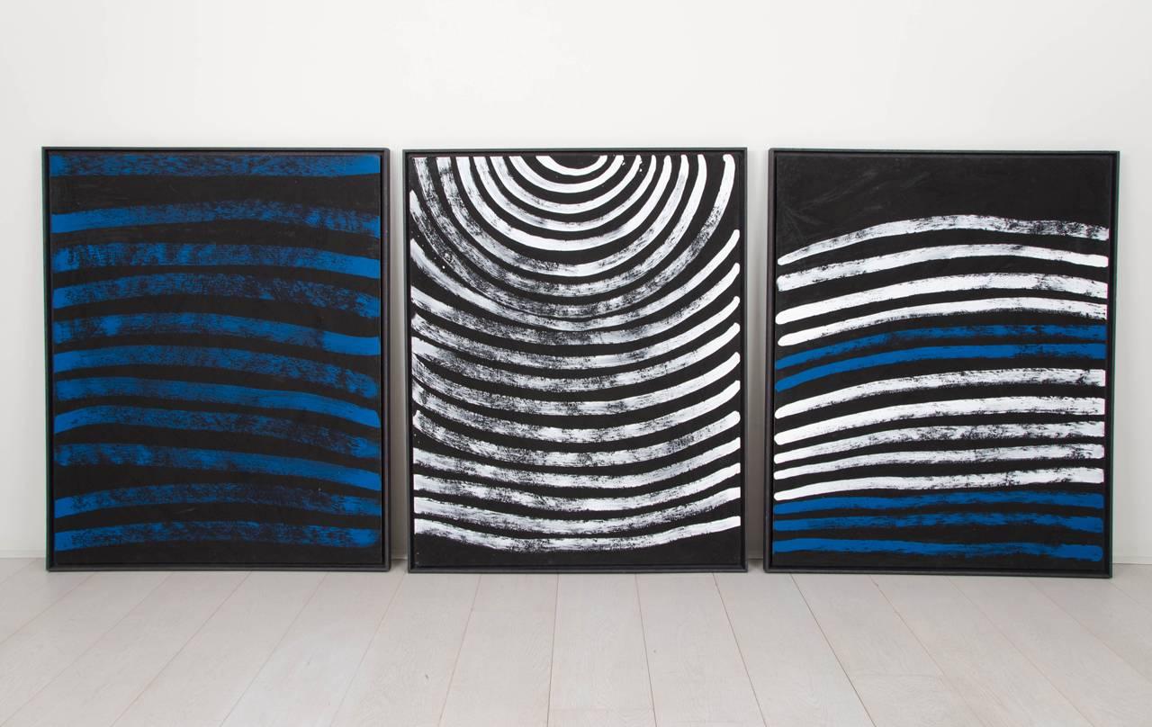 Phyllis Thomas Abstract Painting - Gemerre Triptych