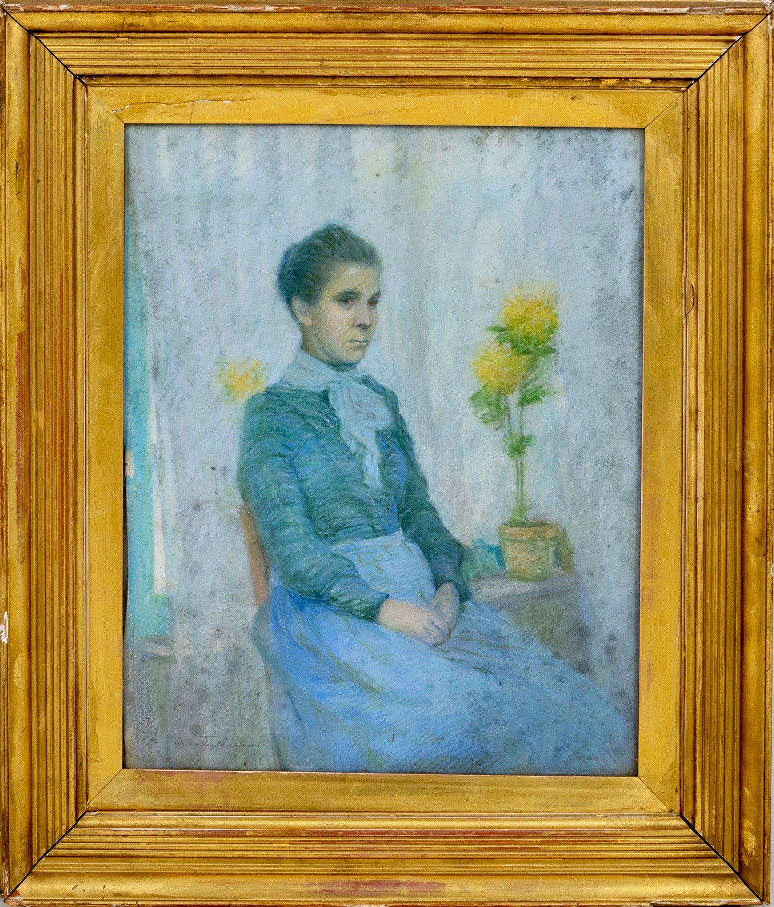 Hours of Idleness – Normandy, Portrait of a Woman, 1894, Signed Pastel