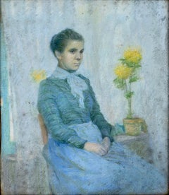 Hours of Idleness – Normandy, Portrait of a Woman, 1894, Signed Pastel