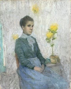 Hours of Idleness – Normandy, Portrait of a Woman, 1894, Signed Pastel