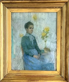 Hours of Idleness – Normandy, Portrait of a Woman, 1894, Signed Pastel