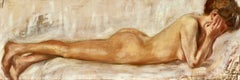 Female Nude Reclining, Signed Oil on Canvas, Circa 1910