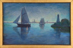 «Paisaje marino nórdico», firmado en 1920. Óleo sobre lienzo, 35 x 57 cm