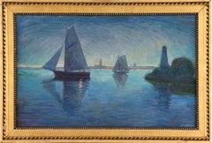 «Paisaje marino nórdico», firmado en 1920. Óleo sobre lienzo, 35 x 57 cm