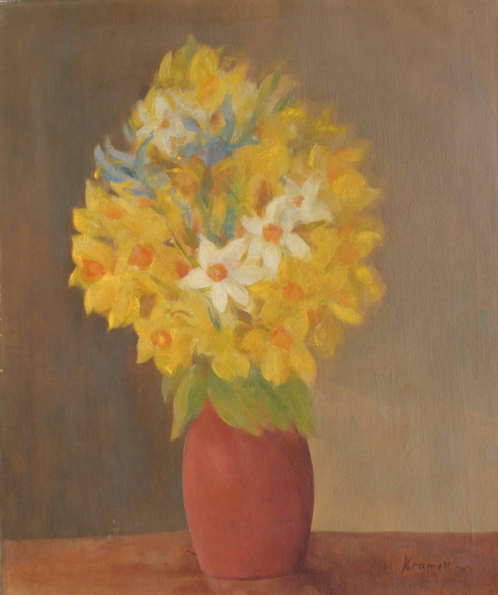 JACOB KRAMER Still-Life Painting - Vase of Flowers