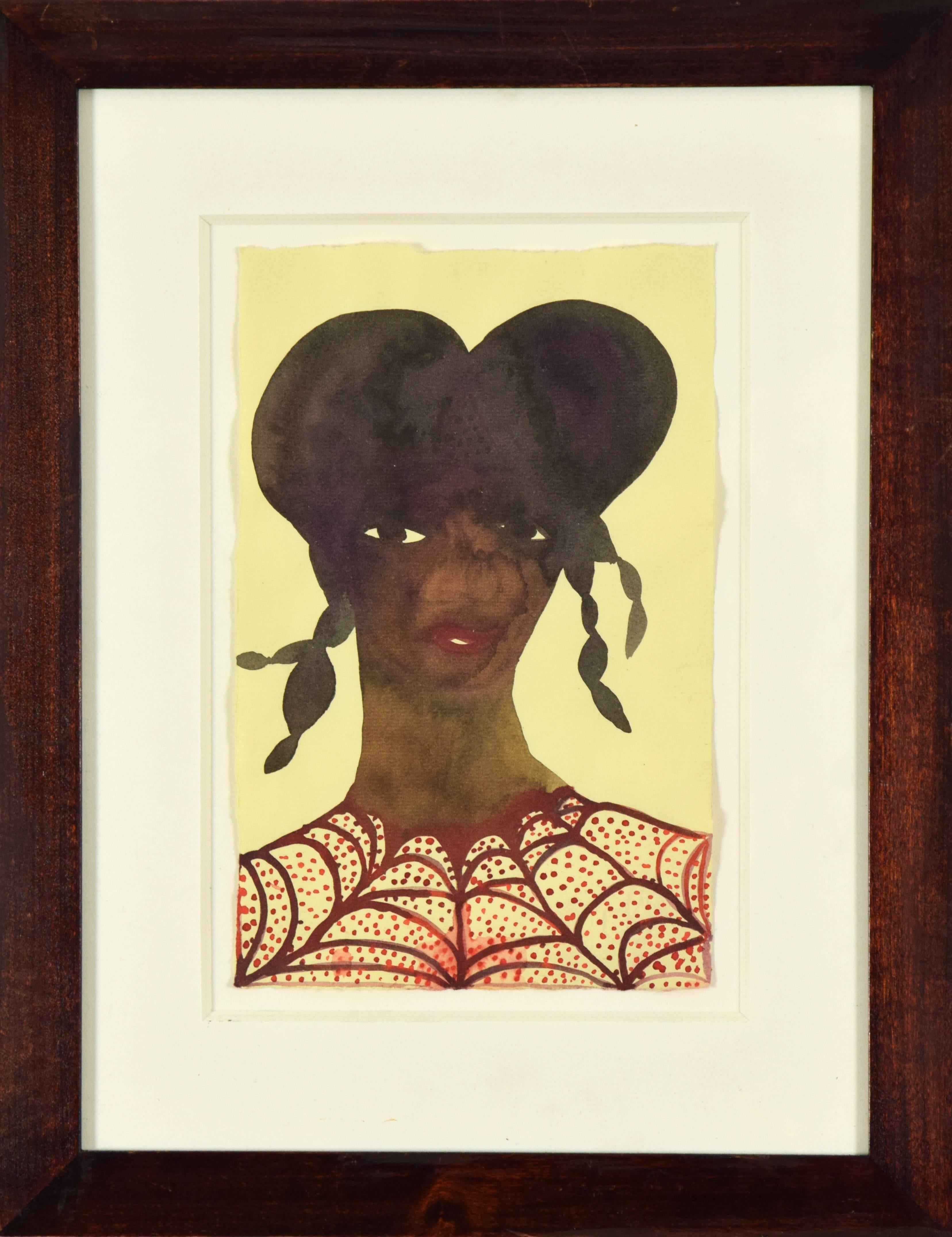 Untitled, Red Dots, 1997  - Painting by Chris Ofili