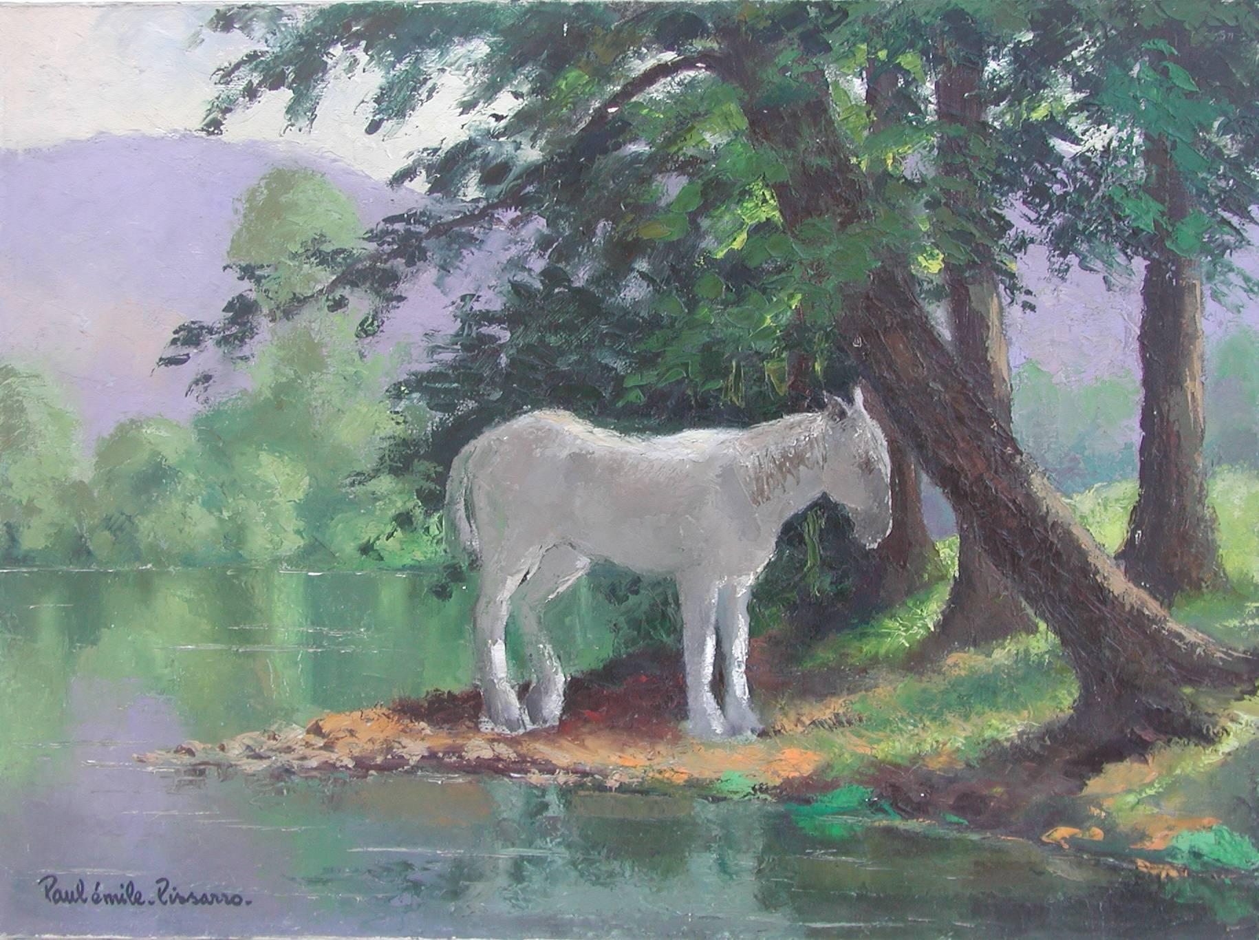 Paul Emile Pissarro Animal Painting - Le cheval blanc