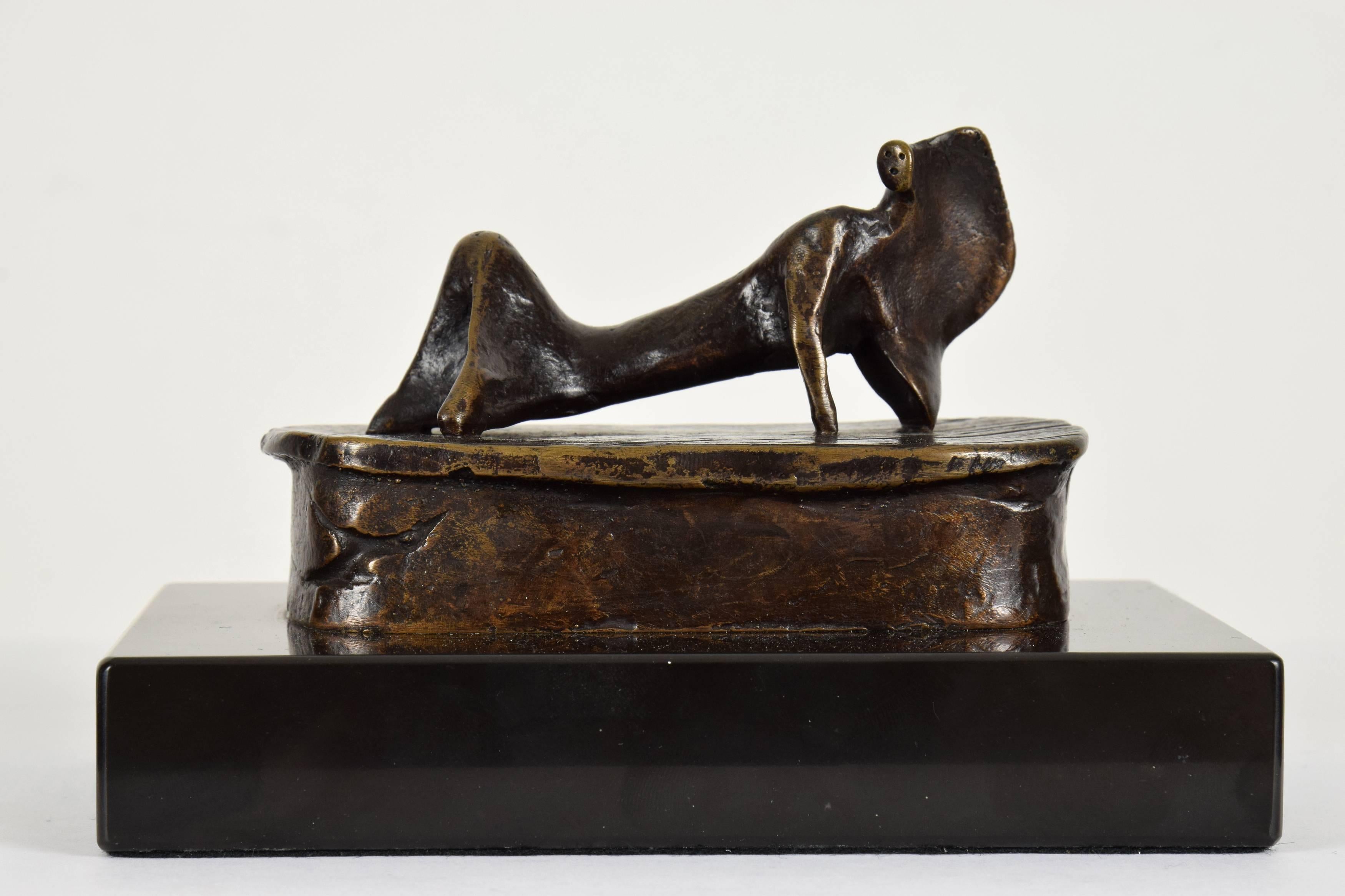 Henry Moore Abstract Sculpture - Maquette for Reclining Figure: Cloak
