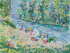 Serie - Les Lavandières di Lélia Pissarro - Serigrafia
