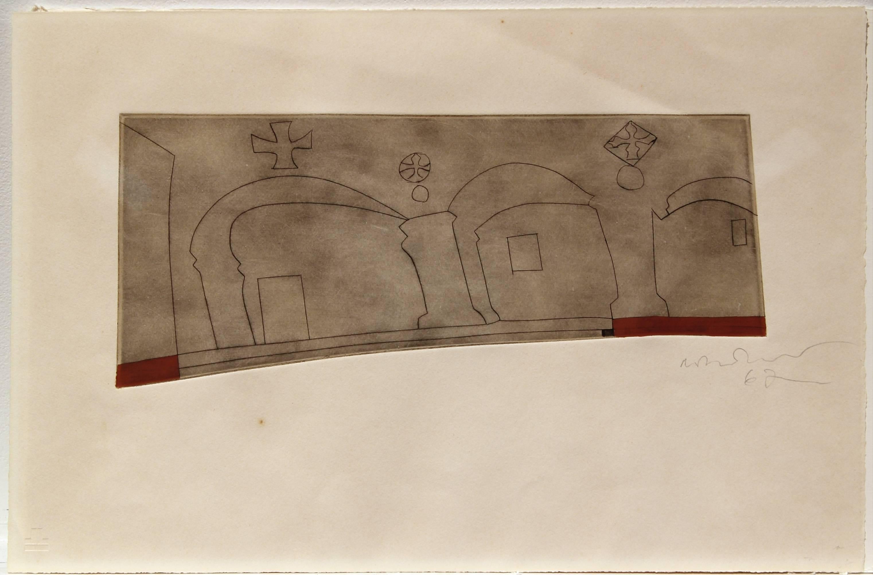 Ben Nicholson Print - Long horizontal Patmos