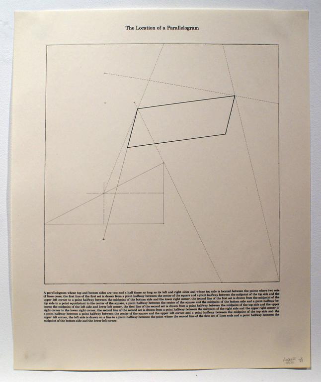 Sol LeWitt Abstract Print - The Location of a Parallelogram