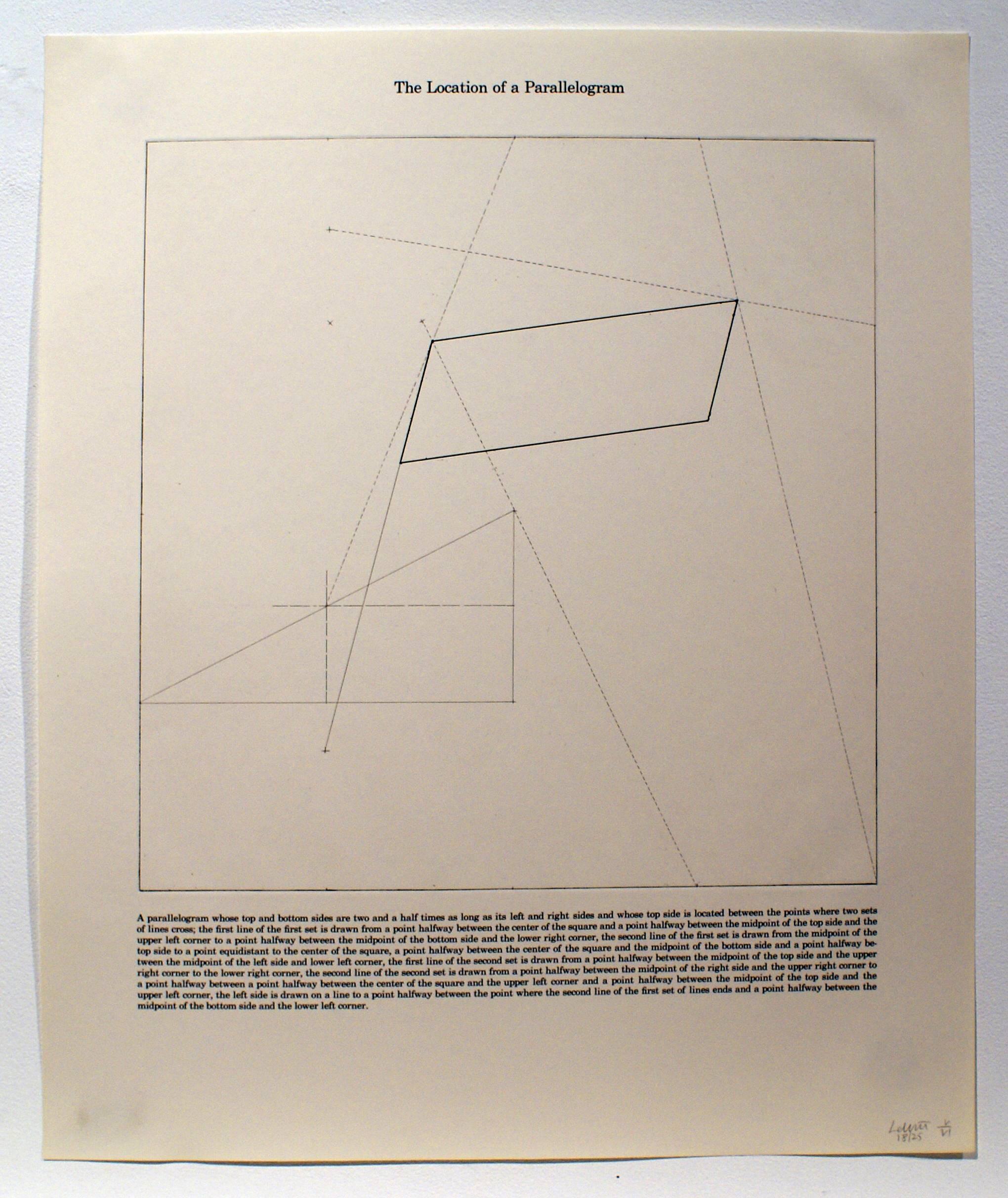 Sol LeWitt Print - The Location of a Parallelogram