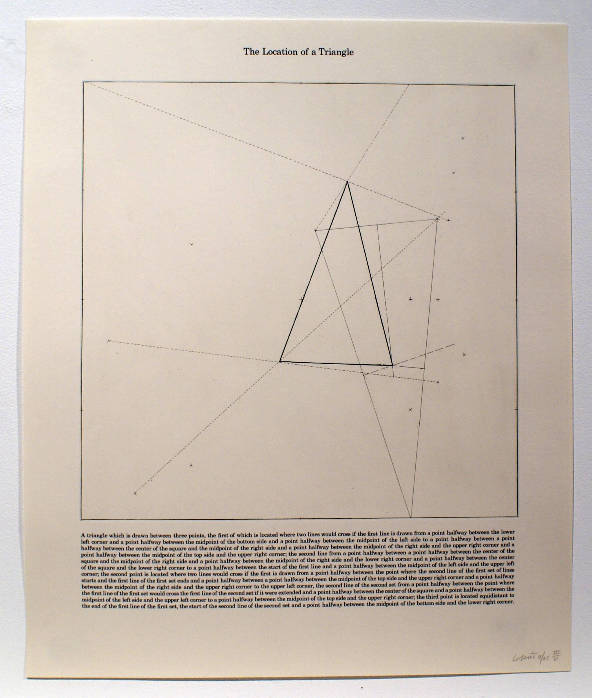 Sol LeWitt Abstract Print - The Location of a Triangle