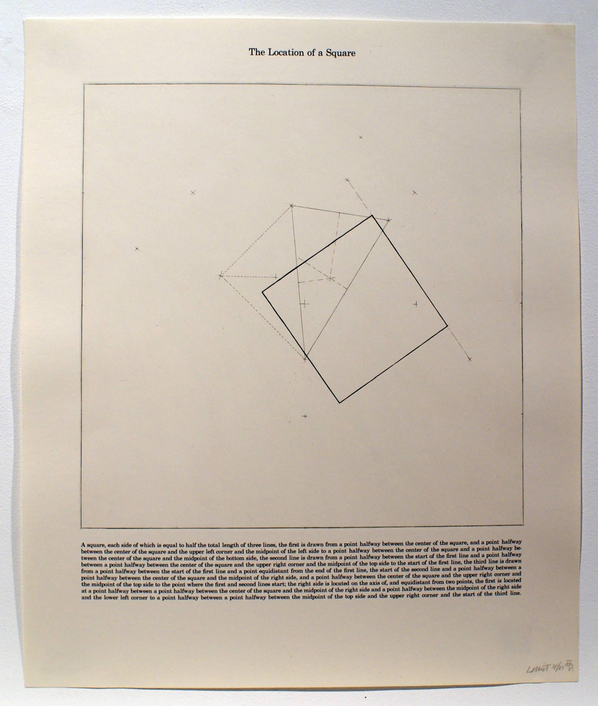 Sol LeWitt Abstract Print - The Location of a Square