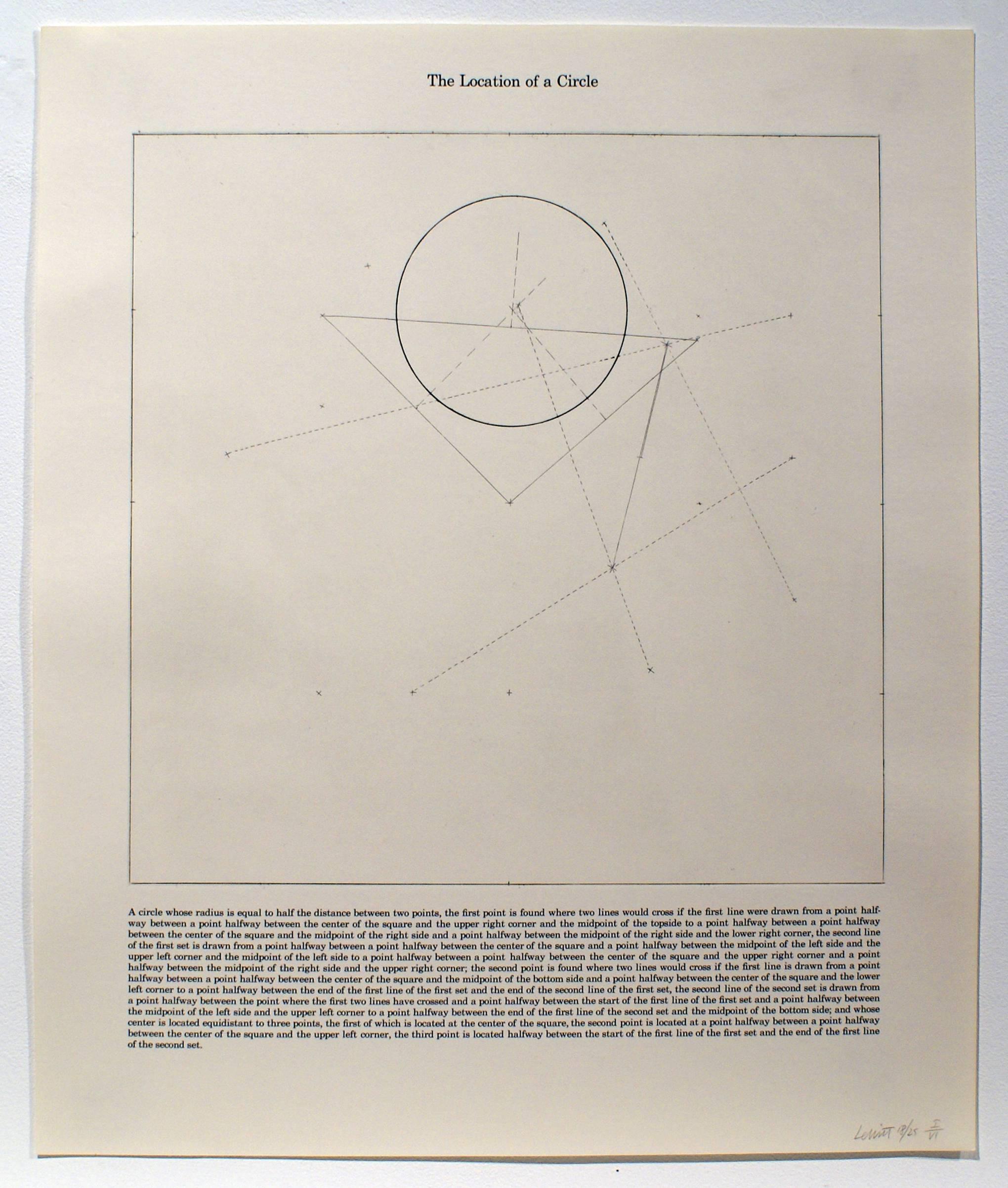 Sol LeWitt Abstract Print - The Location of a Circle