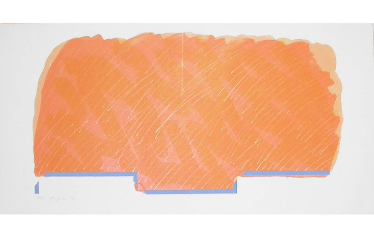 Richard Smith b.1955 Print - Horizon I (orange with blue base)