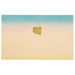 Retro Untitled (Small orange photo on peach and blue background)