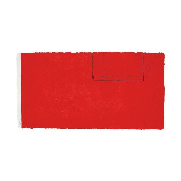 Robert Motherwell Abstract Print - Red Open with White Line