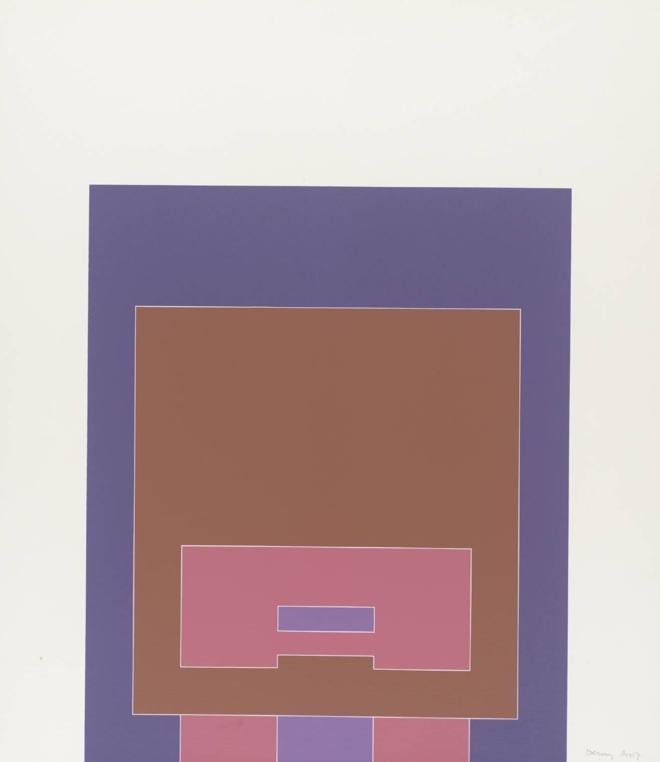 Robyn Denny Abstract Print - Waddington Suite (blue/grey/purple)