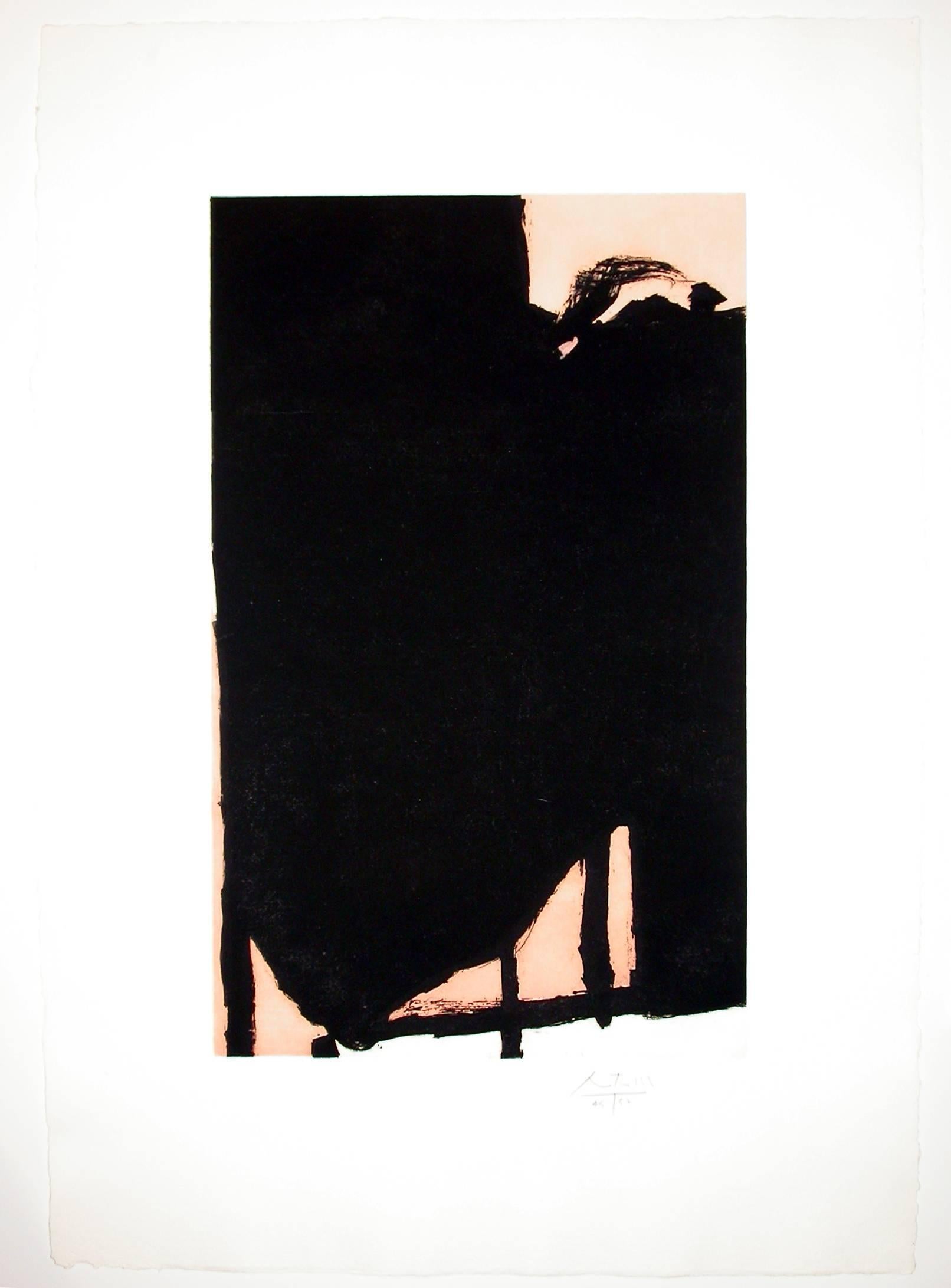 Abstract Print Robert Motherwell - Fragment d'Elegy II