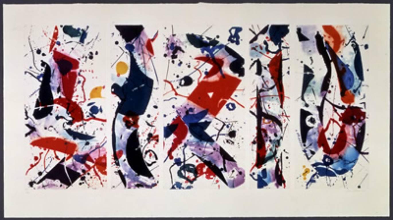 Sam Francis Abstract Print - The Five Continents In Summertime
