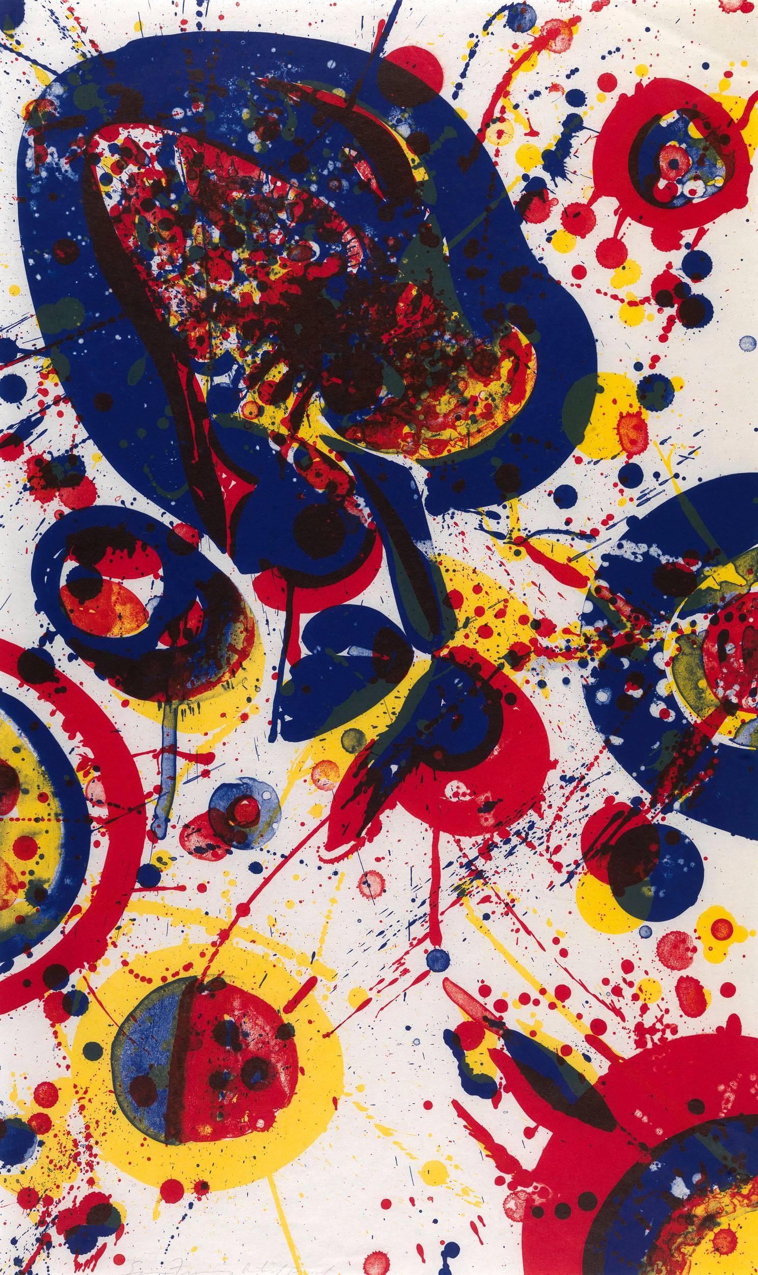 Sam Francis Abstract Print - An Other Set - X (Form the Pasadena Box)