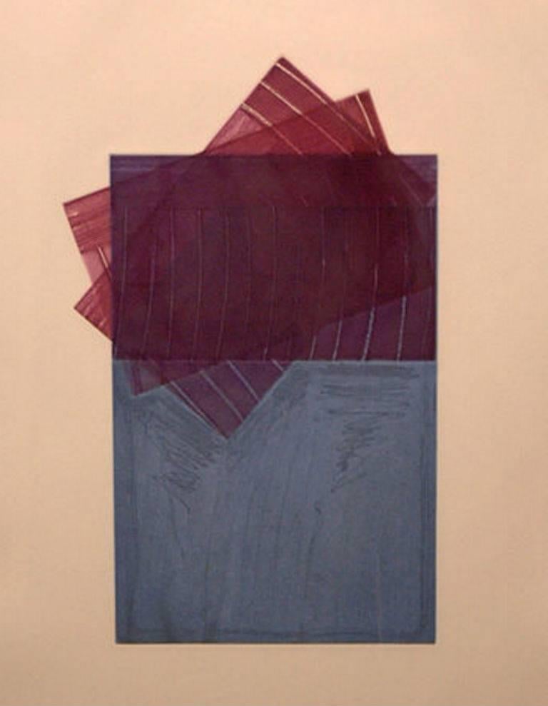 Richard Smith Abstract Print - Drawing Boards I (blue and violet)