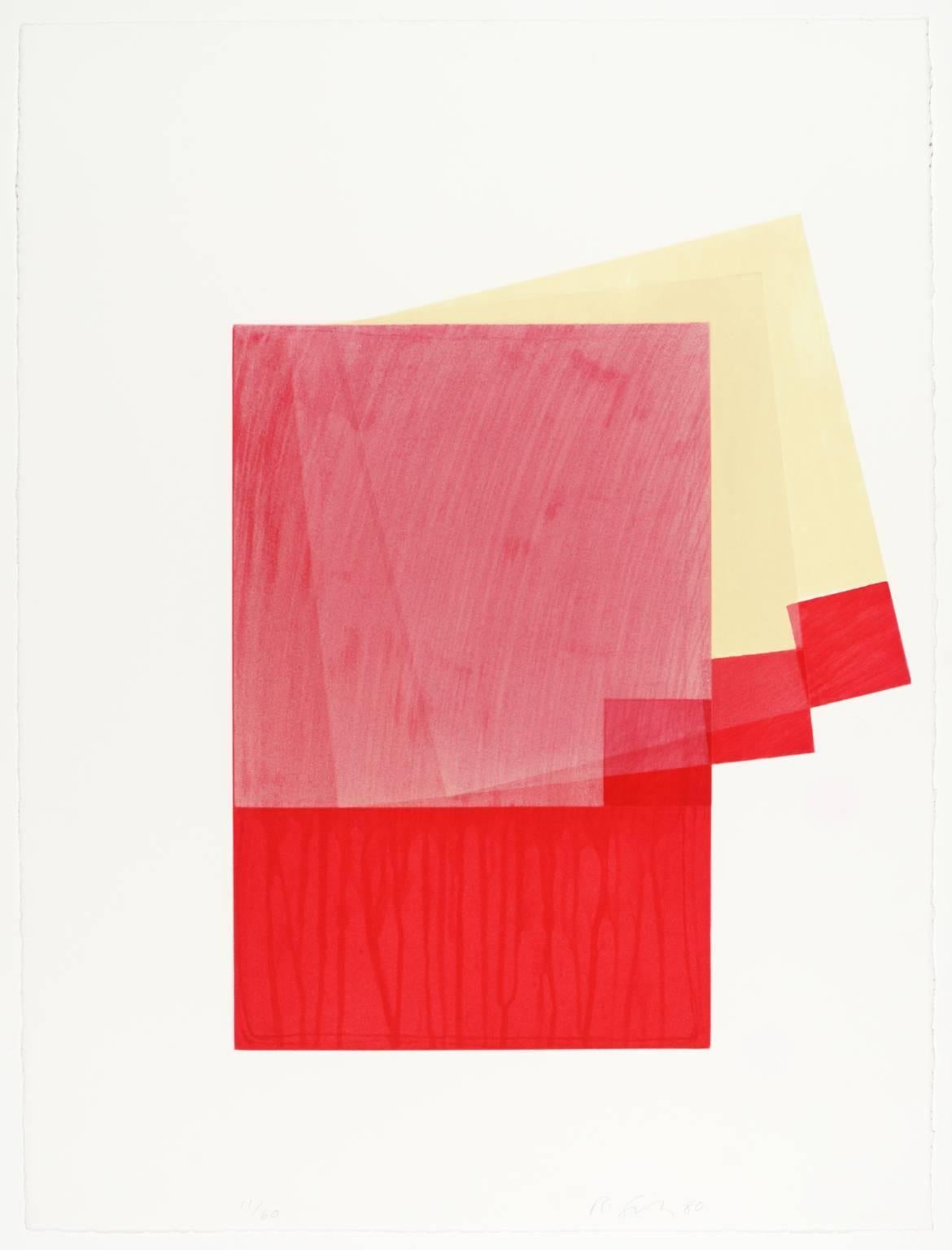 Richard Smith Abstract Print - Drawing Boards I (red / yellow)